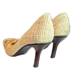 * Bandolino woven 3.5" heeled pumps leather interior - size 8